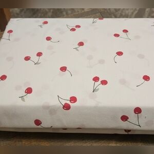 Cherry Print Fitted Sheet - White and Red